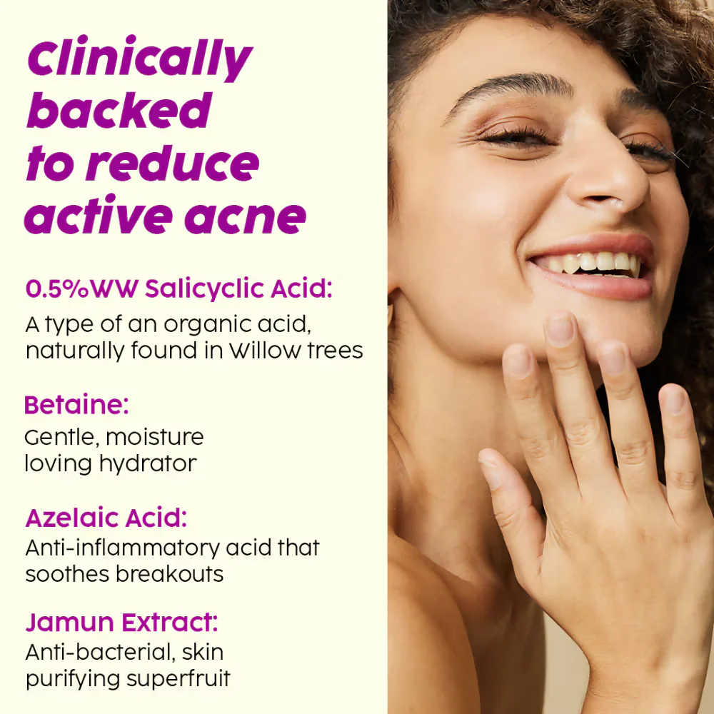 PLIX The Plant Fix Jamun Active Acne Kit With Spf 50+ Sunscreen & Juicy Cleanser - Image 9