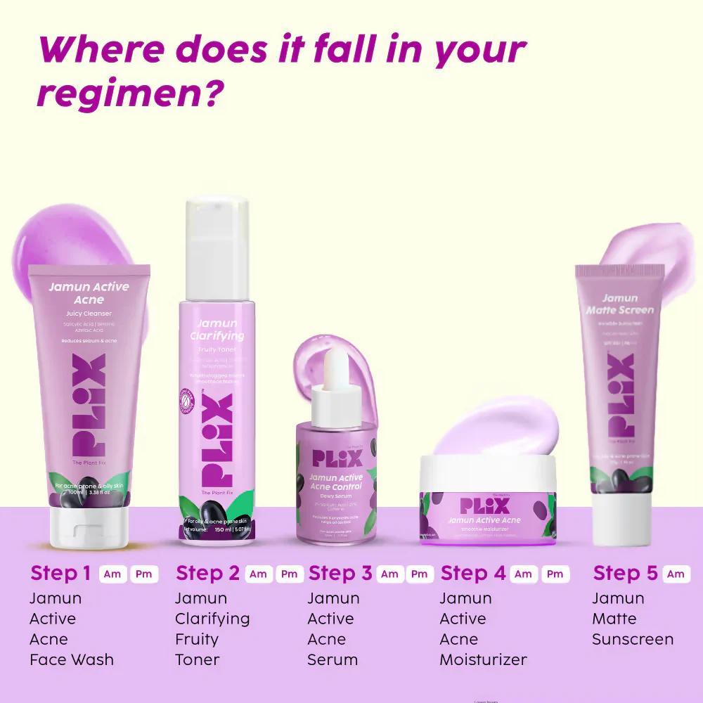 PLIX The Plant Fix - Jamun Active Acne Regime With Cleanser & Toner To Unclog Pores & Reduce Acne - Image 11