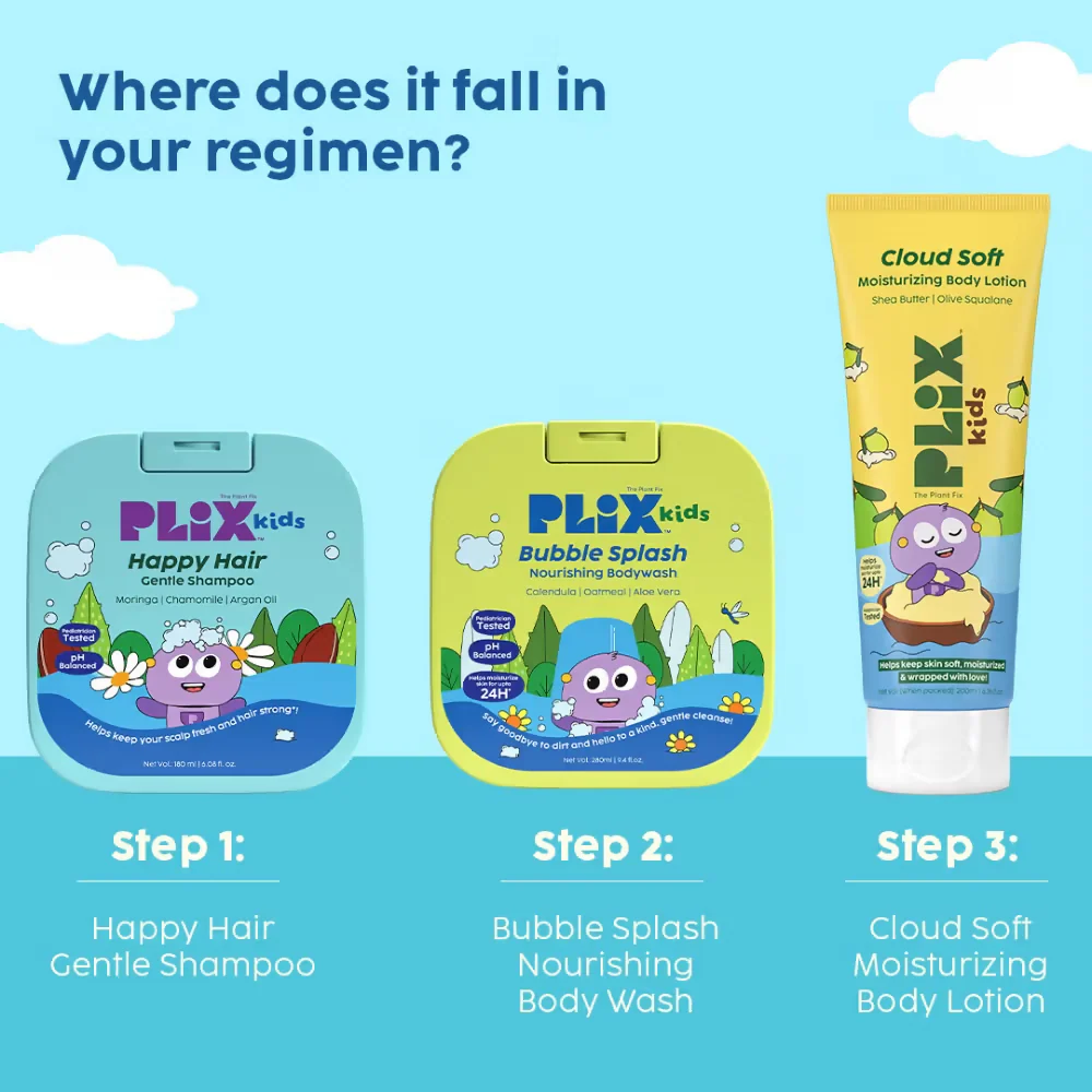 PLIX The Plant Fix Kids Happy Hair Gentle Shampoo & Bubble Splash Body Wash - Image 10