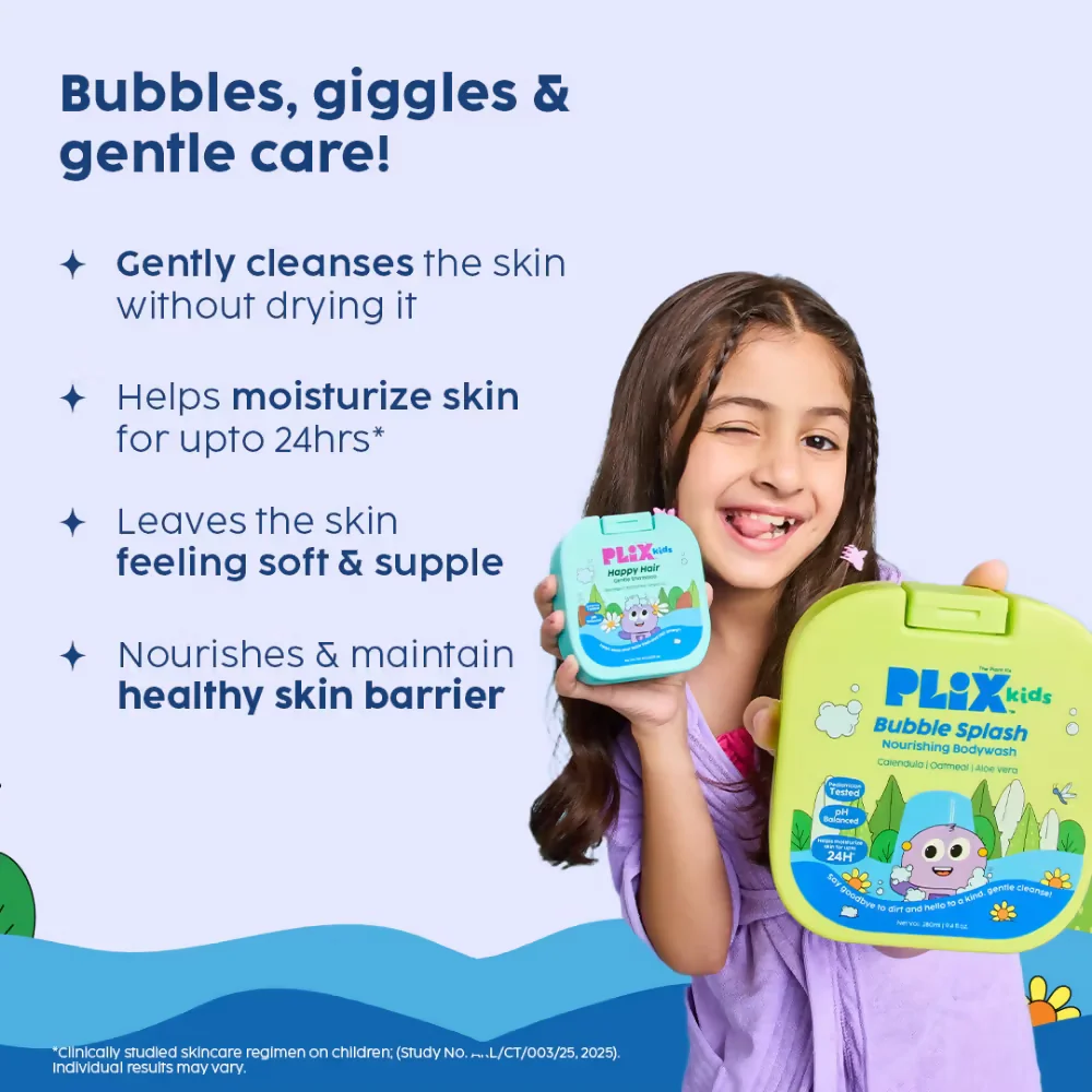 PLIX The Plant Fix Kids Happy Hair Gentle Shampoo & Bubble Splash Body Wash - Image 7