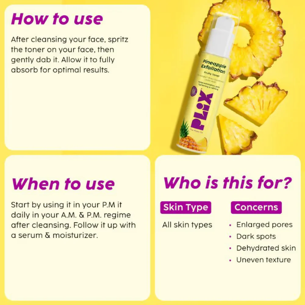 PLIX The Plant Fix Pineapple Depigmentation Regime With Fruity Toner & Cleanser - Image 3