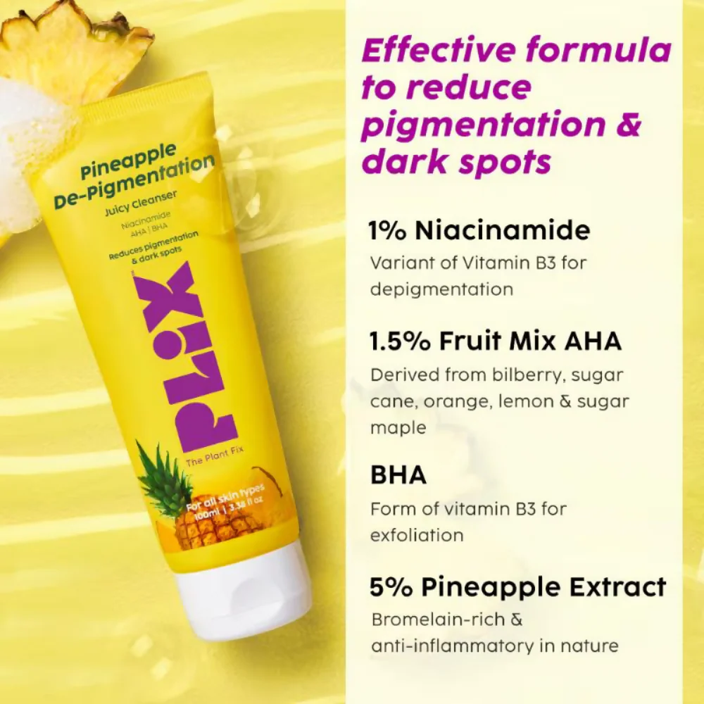 PLIX The Plant Fix Pineapple Depigmentation Regime With Toner, Cleanser & Moisturizer - Image 7