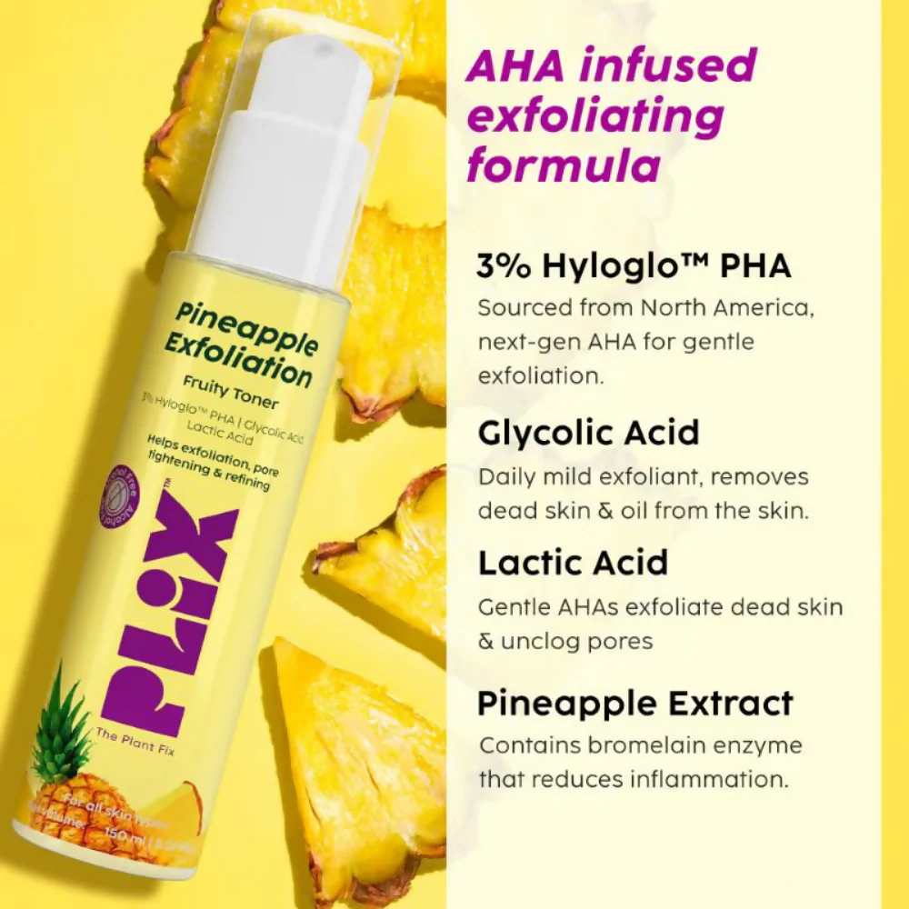 PLIX The Plant Fix Pineapple Depigmentation Regime With Toner, Cleanser & Moisturizer - Image 8