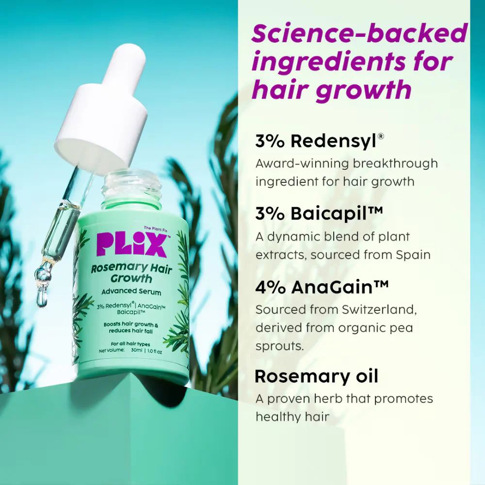 PLIX The Plant Fix Rosemary Anti Hairfall Regime 3% Redensyl Serum, Shampoo & Conditioner - Image 6