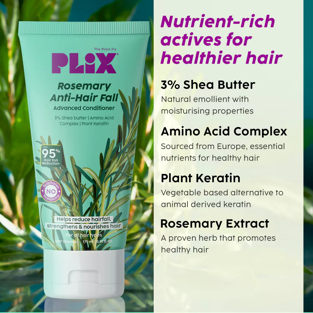PLIX The Plant Fix Rosemary Anti Hairfall Regime Advanced Shampoo & Conditioner - Image 5