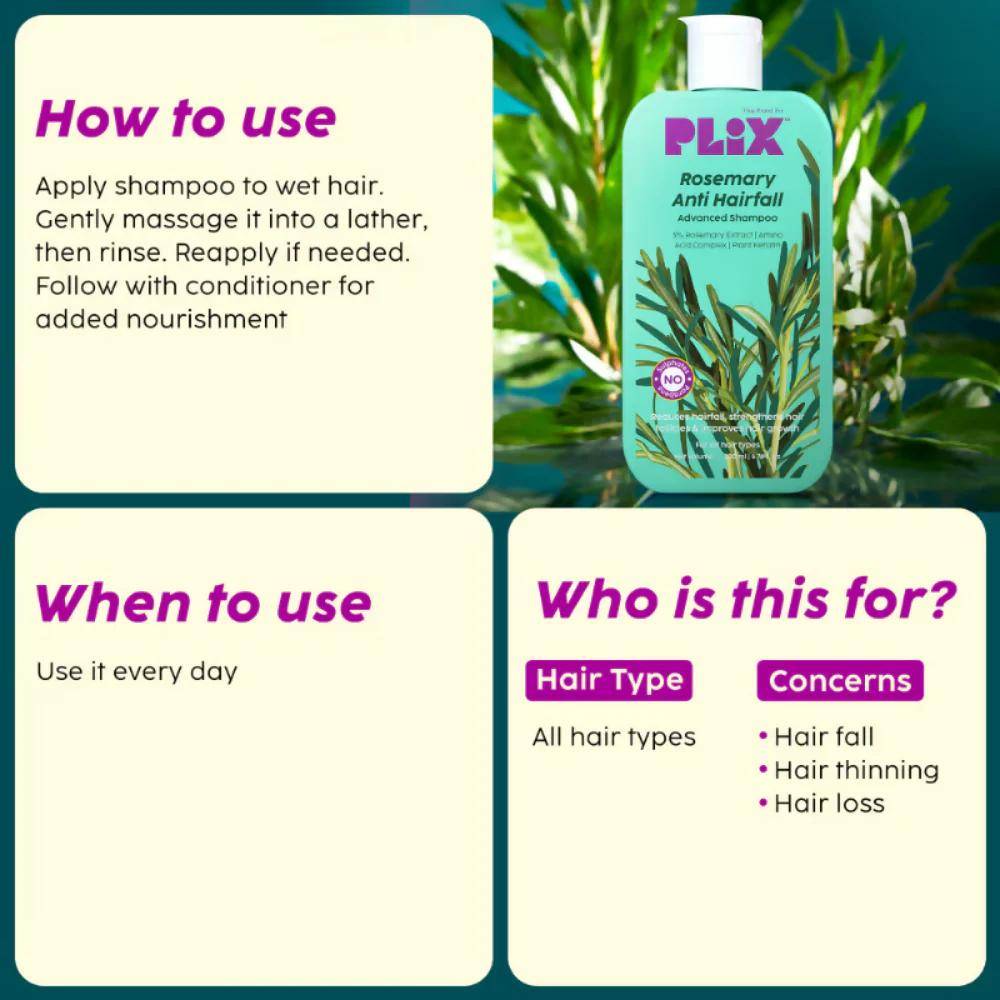 PLIX The Plant Fix Rosemary Anti Hairfall Shampoo & Hair Mask - Image 4