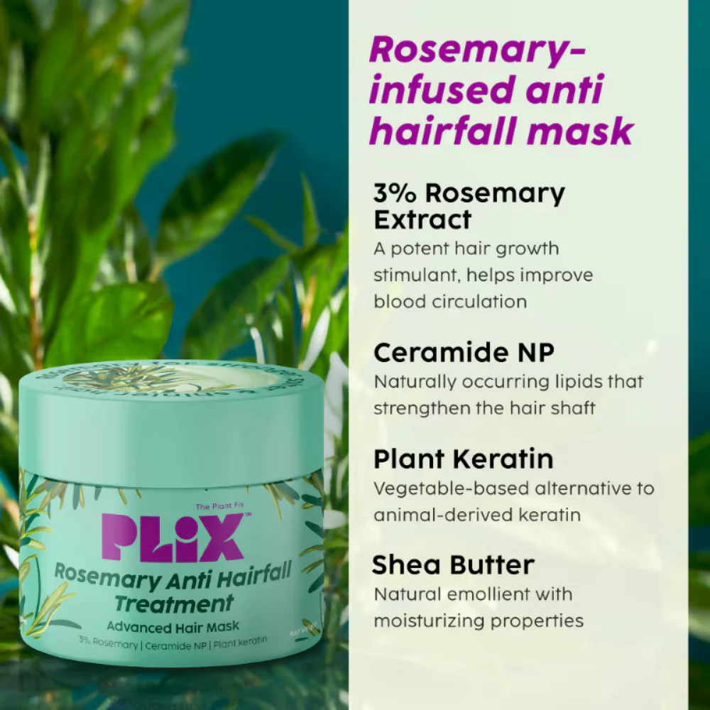 PLIX The Plant Fix Rosemary Anti Hairfall Shampoo & Hair Mask - Image 5