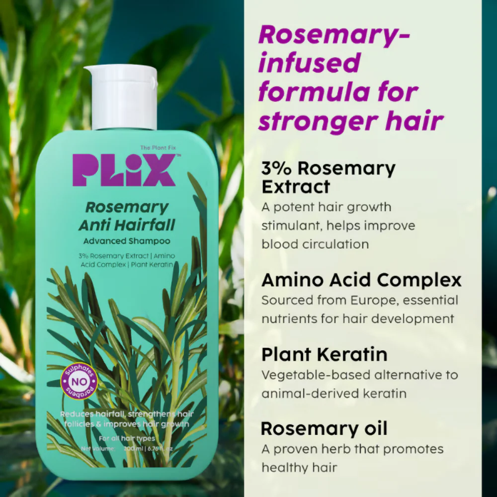 PLIX The Plant Fix Rosemary Anti Hairfall Shampoo & Hair Mask - Image 6