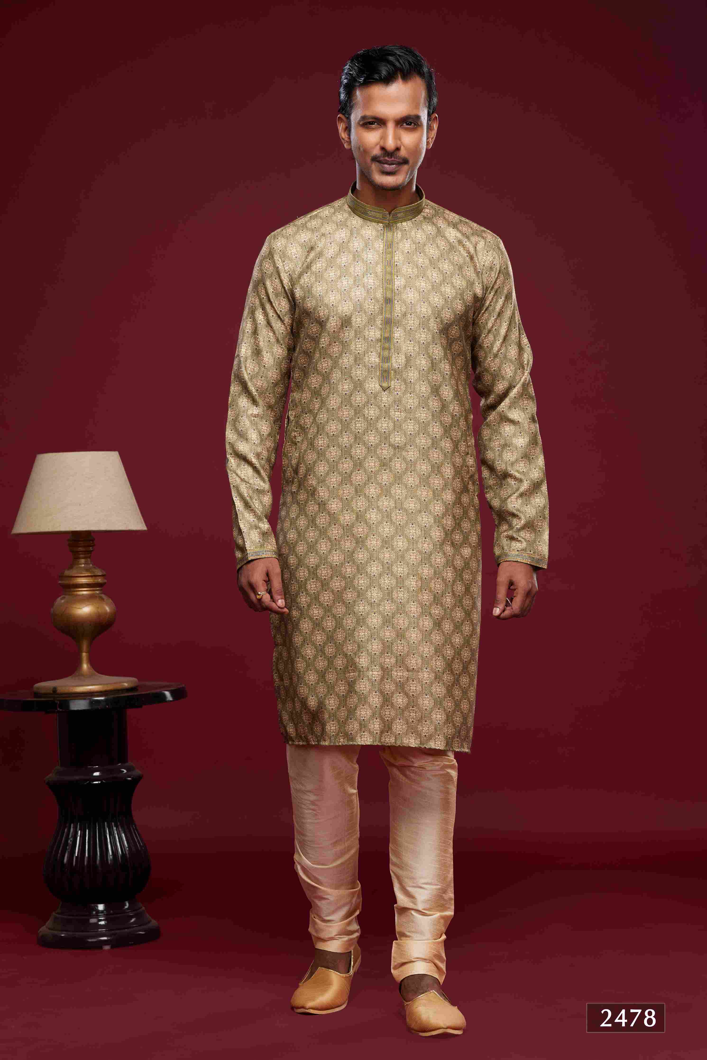 Raivat Ethnic Art Silk Digital Print Pintux Work Kurta Pajama In Light Green Colour - Image 3