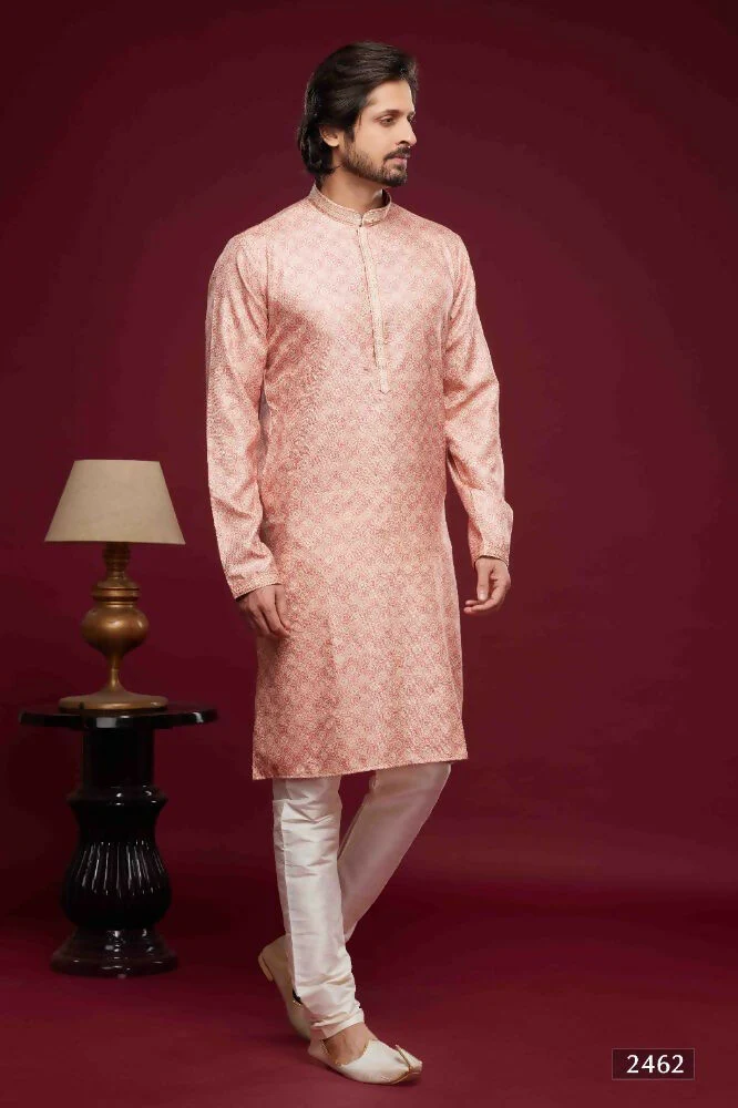 Raivat Ethnic Art Silk Digital Print Pintux Work Kurta Pajama In Pink Colour - Image 4