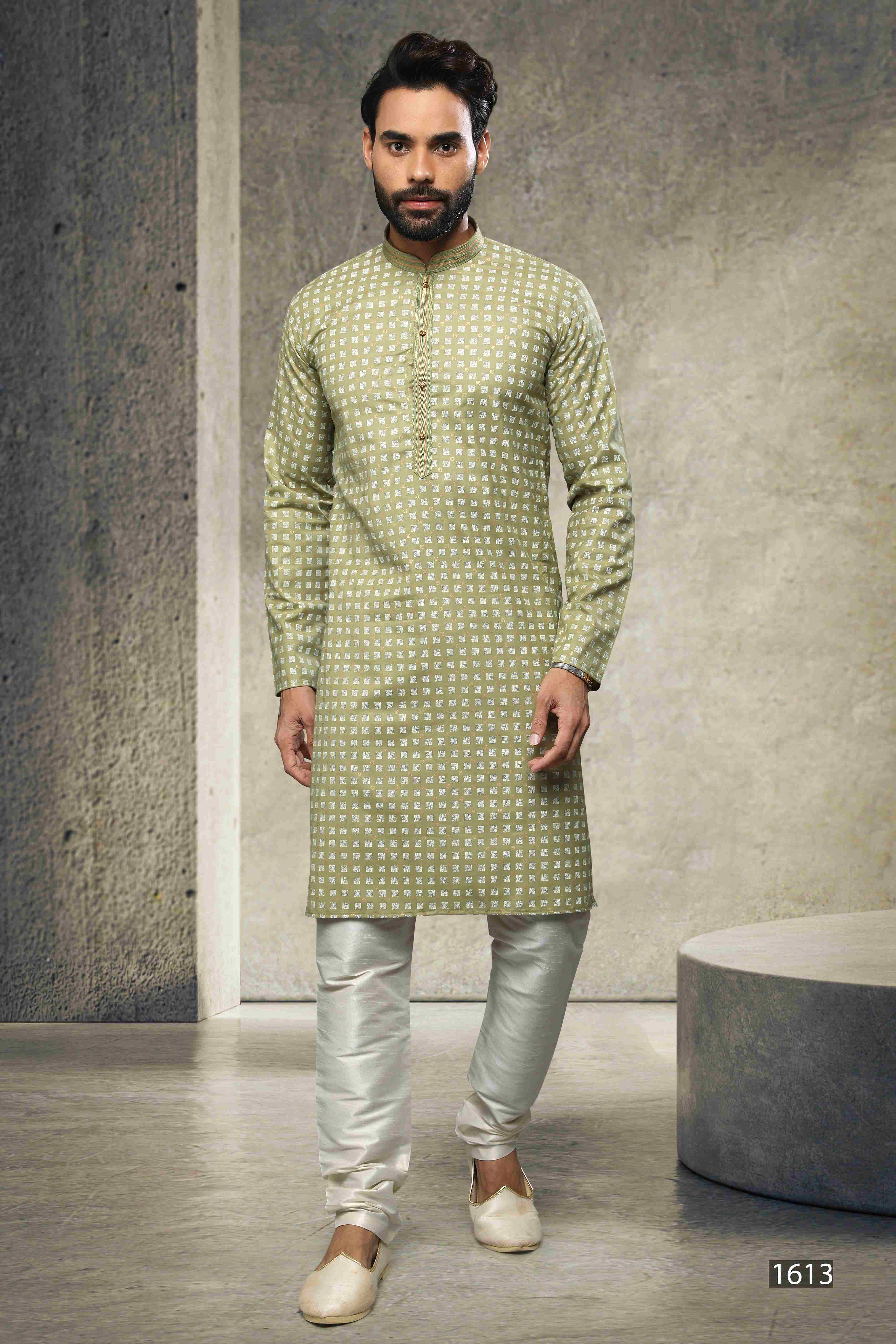 Raivat Ethnic Cotton Printed Work Kurta Pajama In Light Green Colour - Image 4