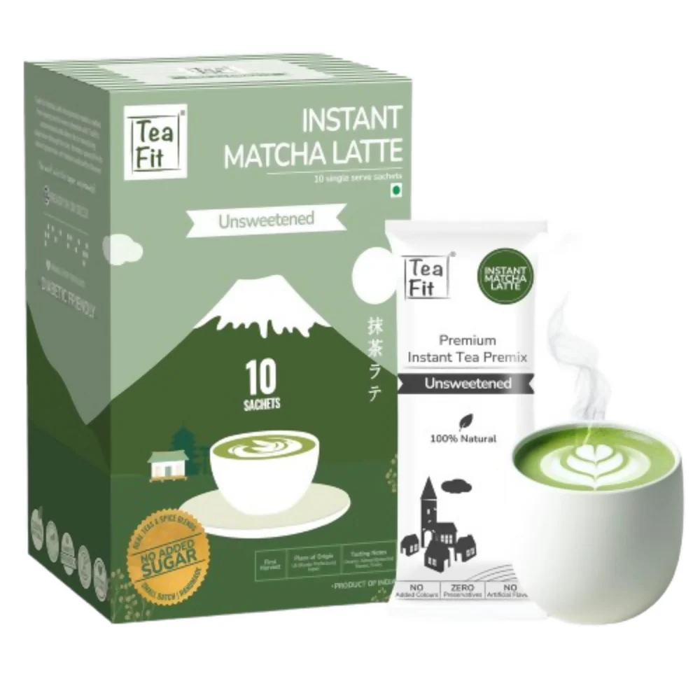 TeaFit Ceremonial No Sugar Instant Matcha Latte Premix - Image 9