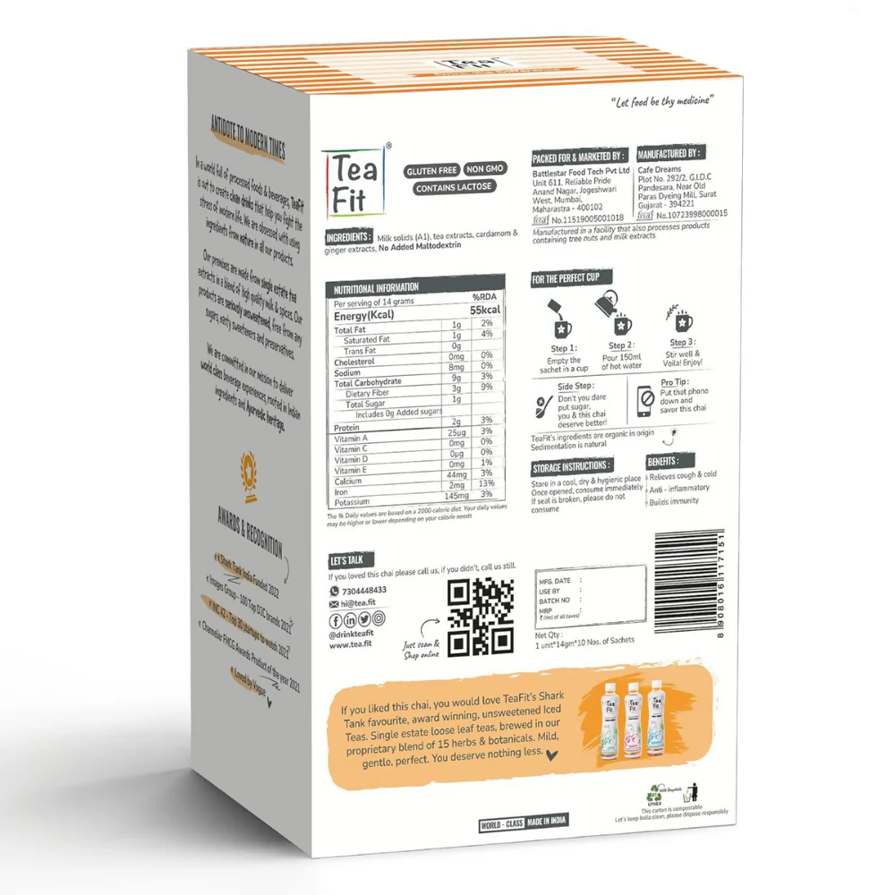 TeaFit No Sugar Instant Ginger Tea Premix - Image 6