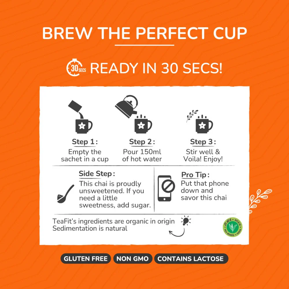 TeaFit No Sugar Instant Ginger Tea Premix - Image 8