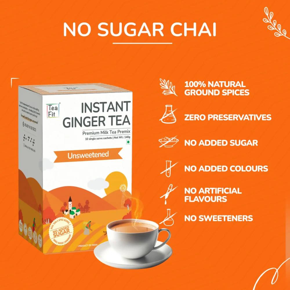 TeaFit No Sugar Instant Ginger Tea Premix - Image 9