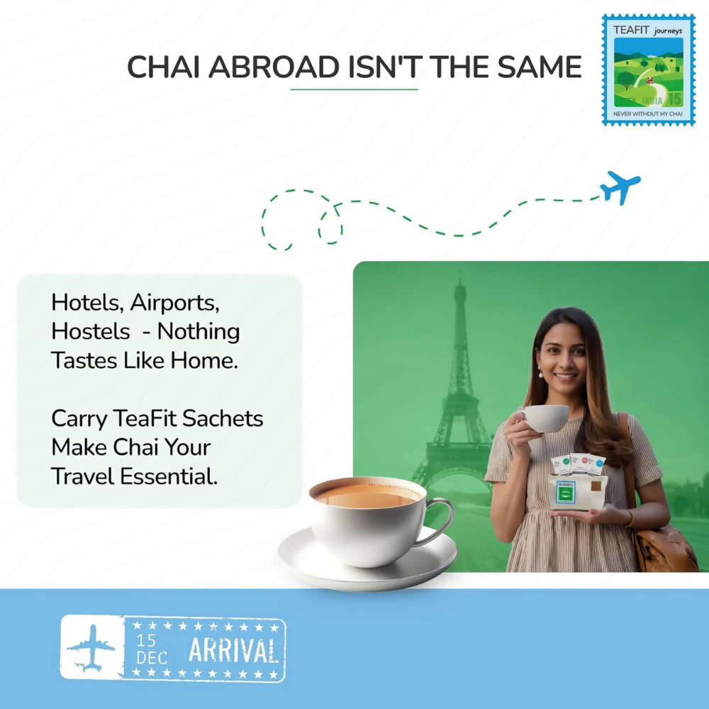 TeaFit No Sugar Instant Ginger Tea Premix - Travel Pack - Image 3