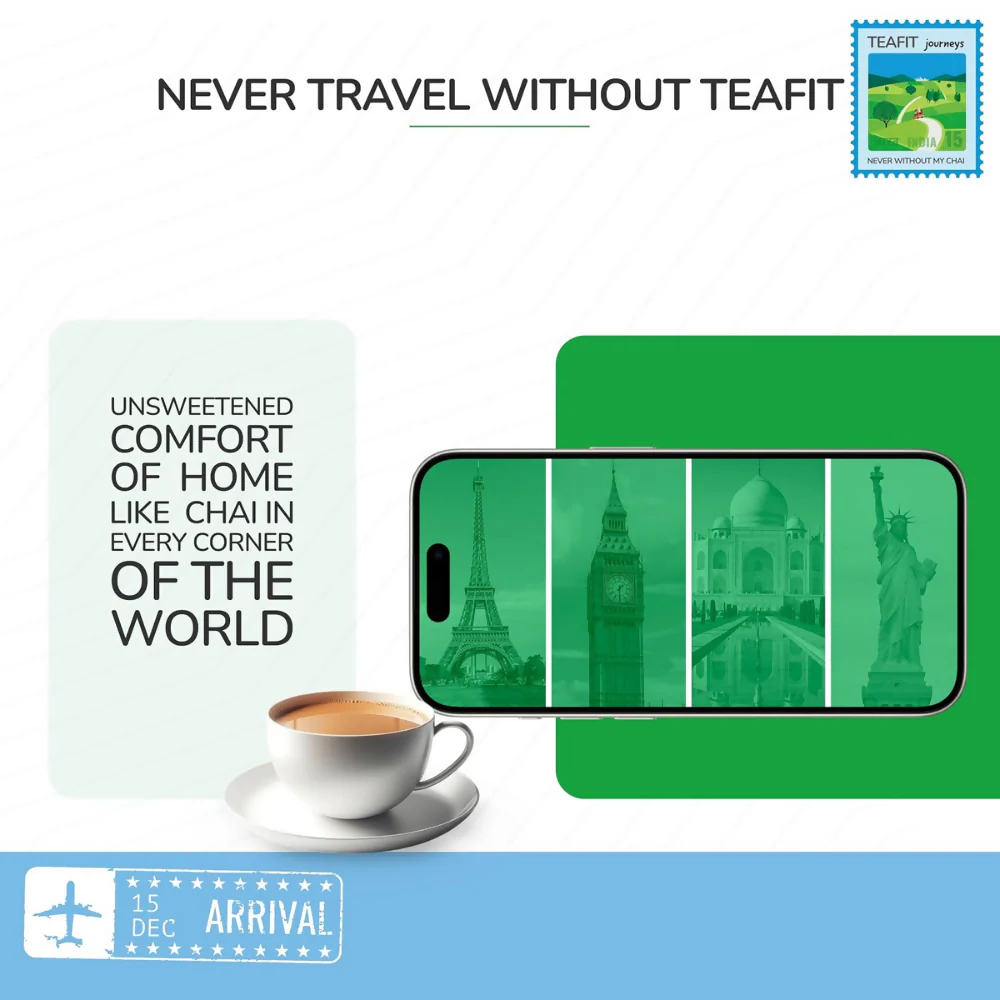 TeaFit No Sugar Instant Ginger Tea Premix - Travel Pack - Image 6