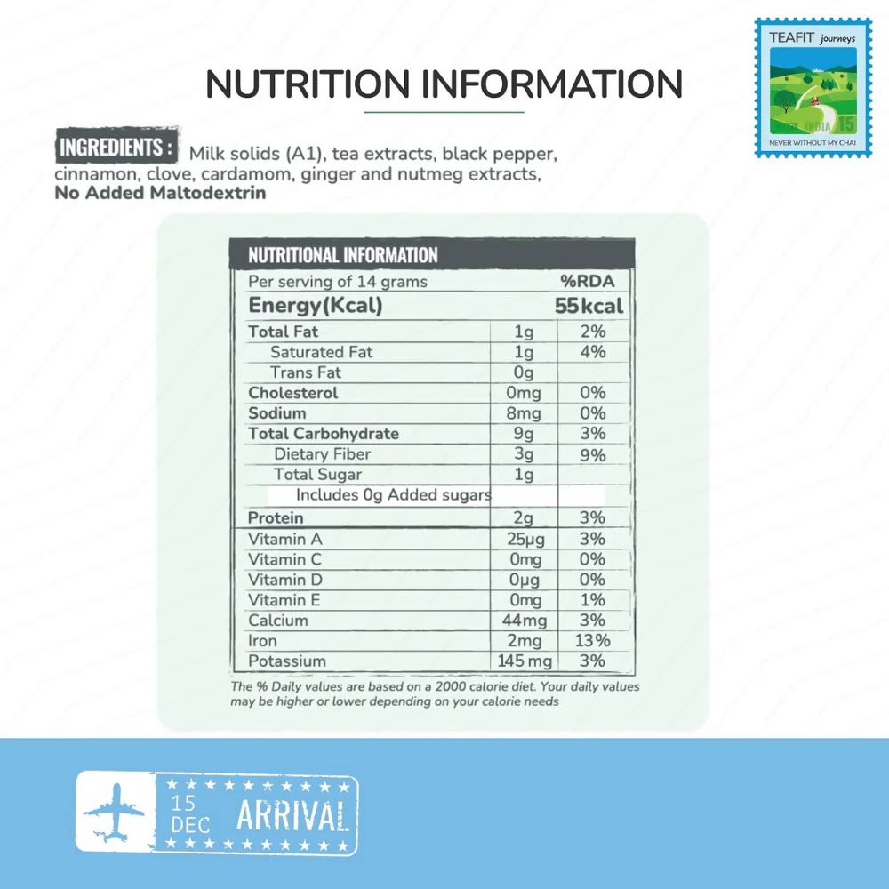 TeaFit No Sugar Instant Ginger Tea Premix - Travel Pack - Image 9