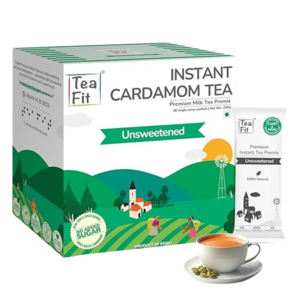 TeaFit Premium NO SUGAR Instant Cardamom Tea Premix - Image 2