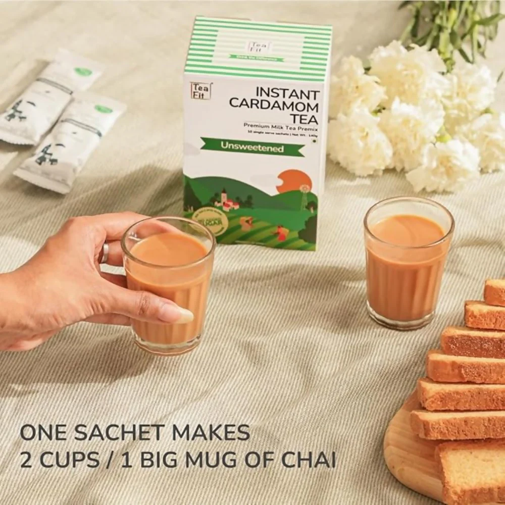 TeaFit Premium NO SUGAR Instant Cardamom Tea Premix - Image 8