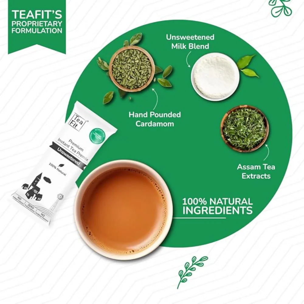 TeaFit Premium NO SUGAR Instant Cardamom Tea Premix - Image 9