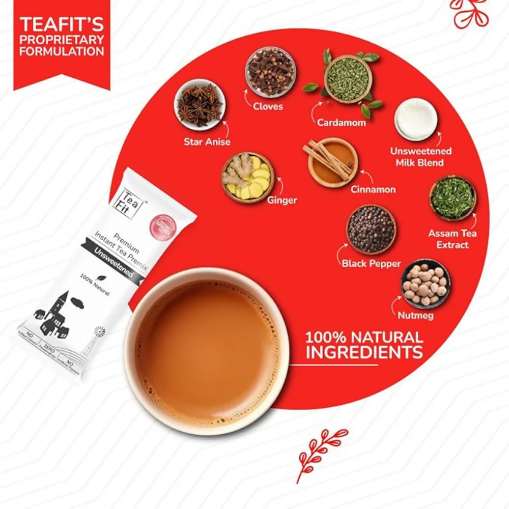 TeaFit Premium NO SUGAR Instant Masala Tea Premix - Image 8