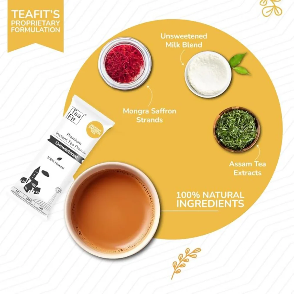 TeaFit Premium NO SUGAR Instant Saffron Tea Premix - Image 11