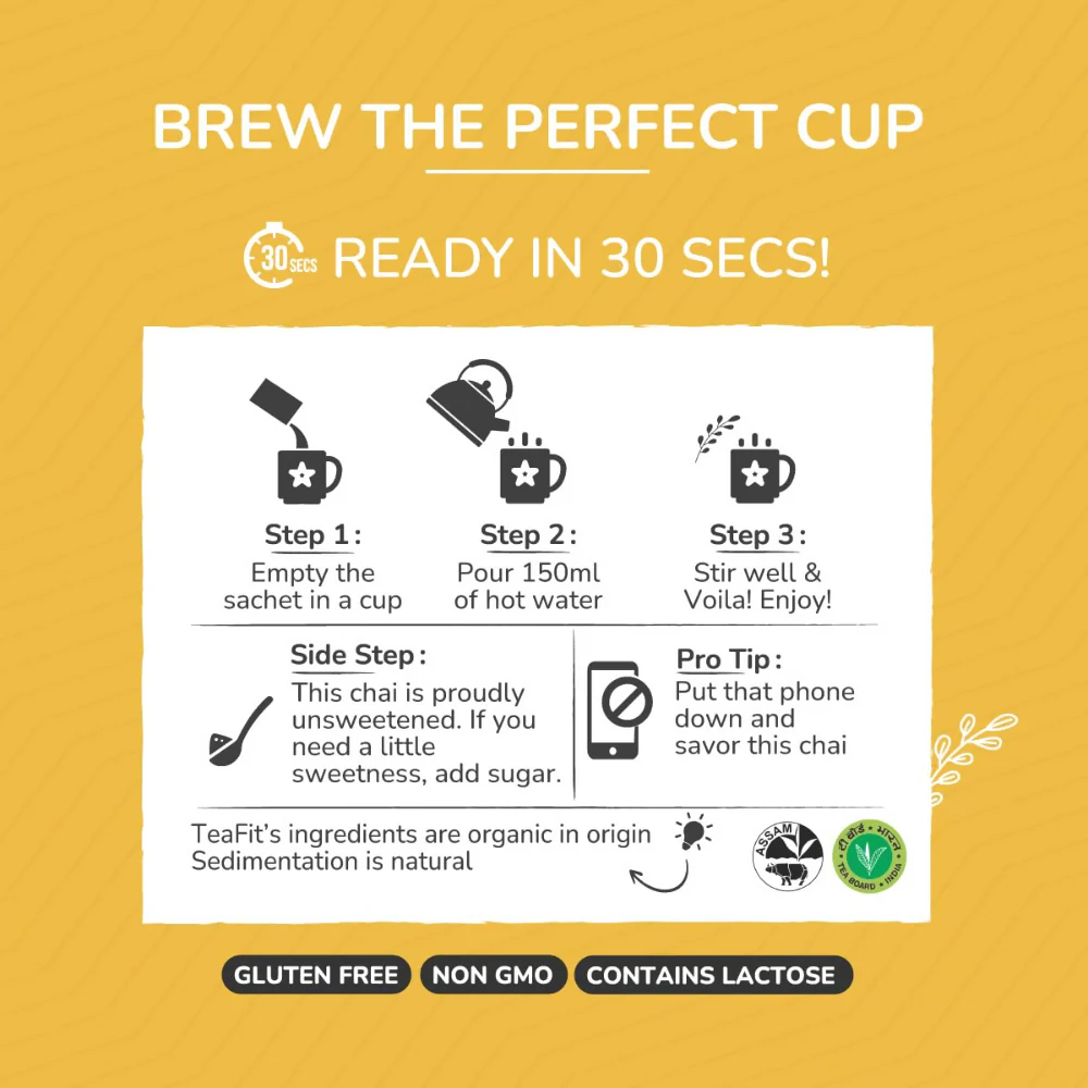 TeaFit Premium NO SUGAR Instant Saffron Tea Premix - Image 7