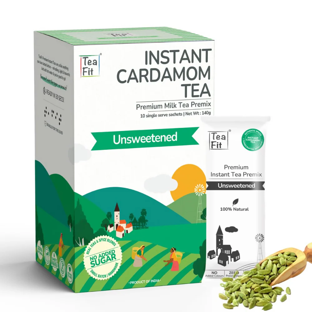 TeaFit Premium Zero Sugar Instant Tea Premix - Masala & Cardamom - Image 4