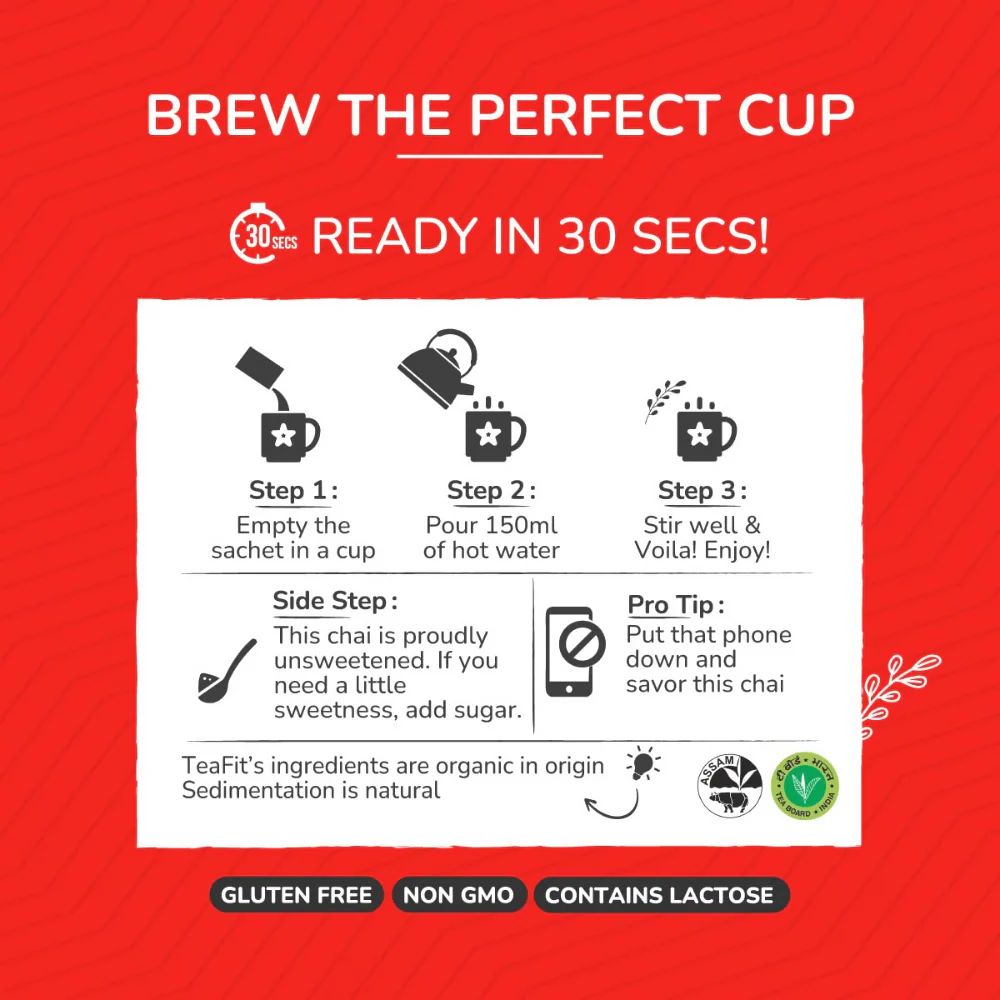 TeaFit Premium Zero Sugar Instant Tea Premix - Masala & Ginger - Image 6