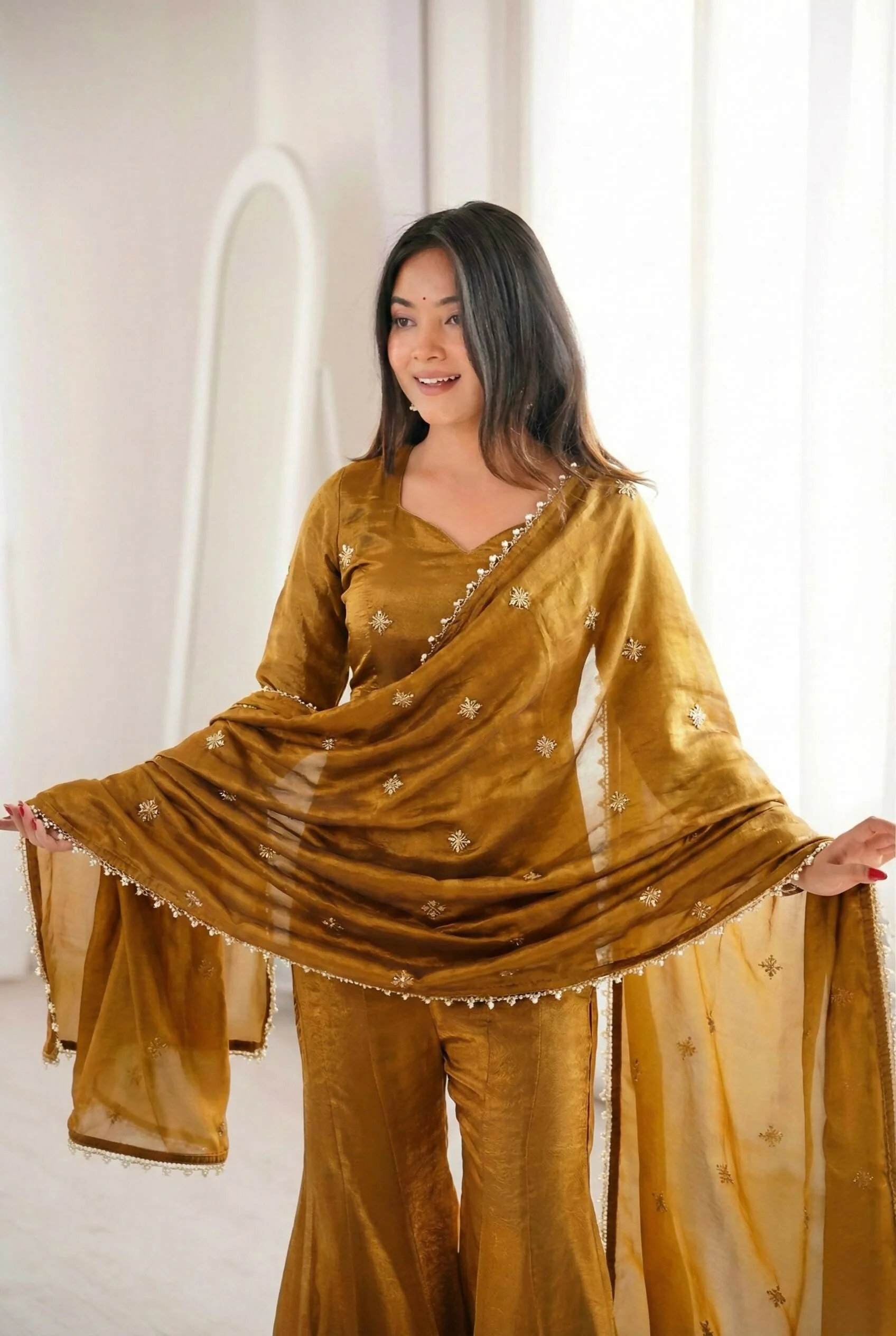 Teeya Creation Olive Fendy Silk Trending Party Wear Salwar Suit - Image 5