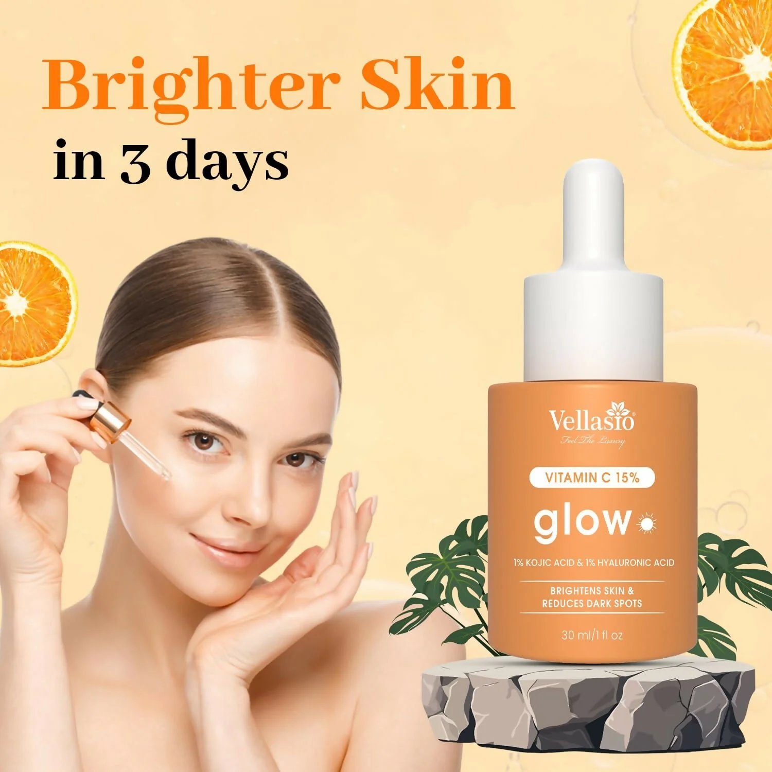 Vellasio 15% Vitamin C Serum with Hyaluronic Acid & Kojic Acid - Image 5